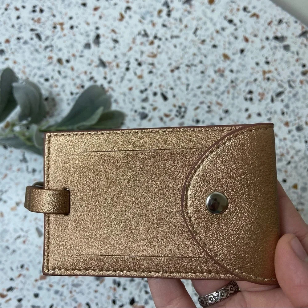 Luggage Tag Rose Gold Travel Vacation accessories UNDERSTATED LEATHER - Picture 3 of 12